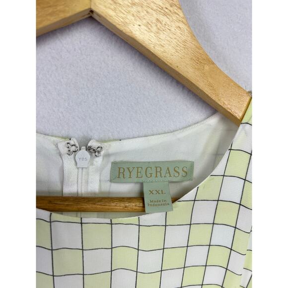 Ryegrass green check ruffle midi dress XXL country chick cottagecore ￼ - Picture 4 of 8